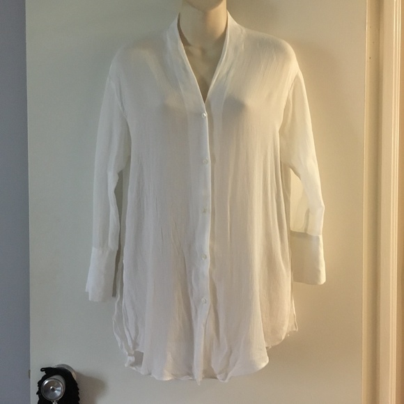 HELMUT LANG White Viscose Crepe Blouse XS - Picture 2 of 5